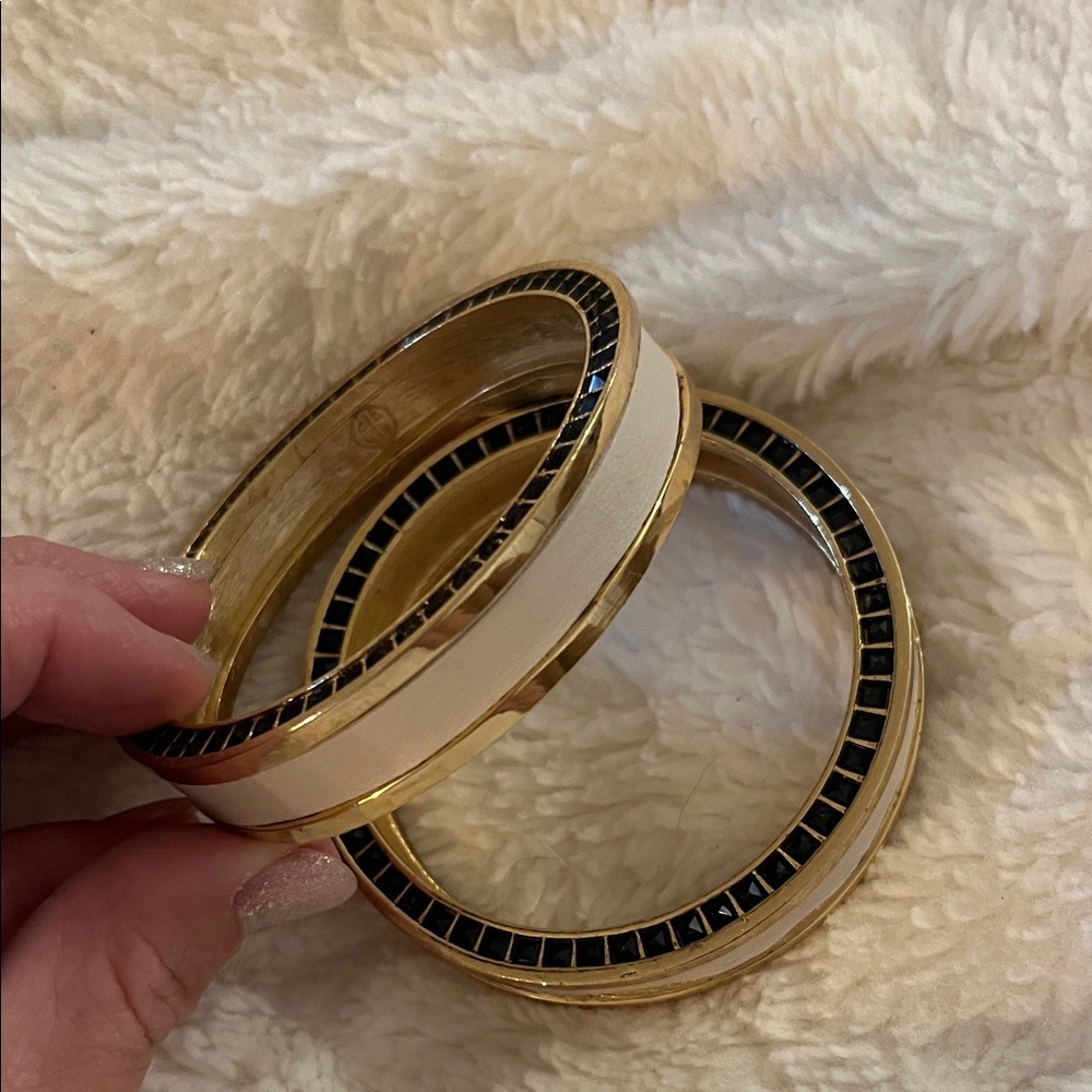 House of Harlow - set of 2 Chic Gold and Black Bracelets